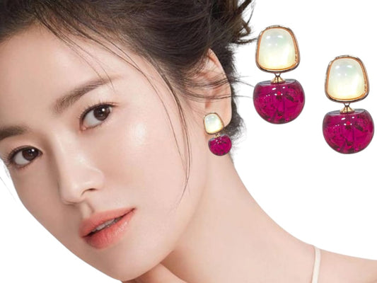 Cherry Spacer Crystal Earrings