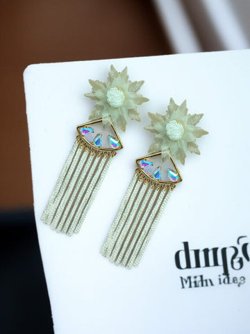 Floral Tassel Drop Earrings
