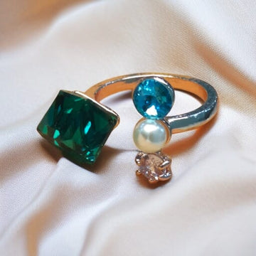 Geometric Gemstones Rings