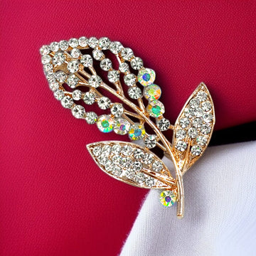 Frostfire Leaf Brooch