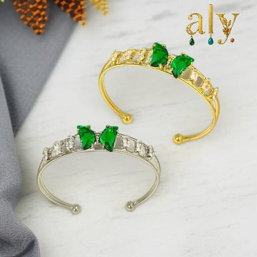 Green Butterfly Crown Cuff Kada