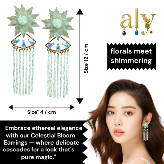 Floral Tassel Drop Earrings