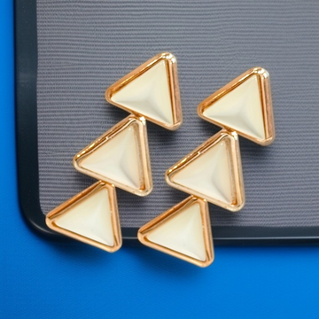 Golden Pyramid Trio Stud Earrings