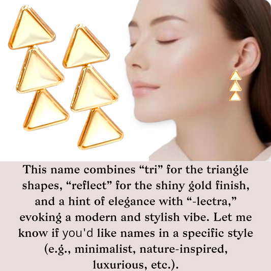 Golden Pyramid Trio Stud Earrings