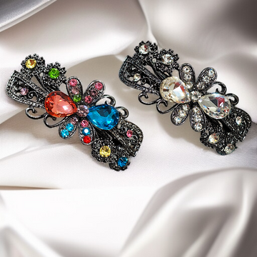 Ethereal Gemstone Cascade Clips