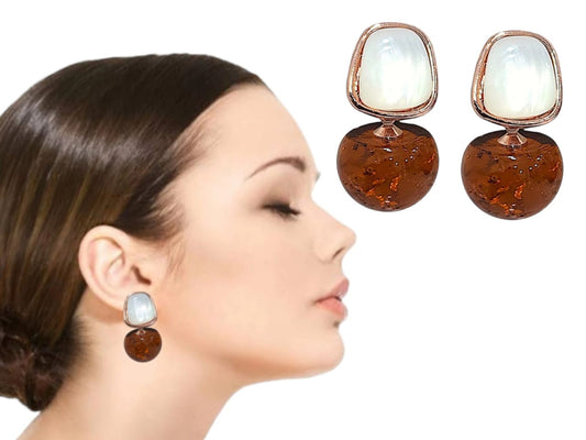 Rock Spacer Crystal Earring.