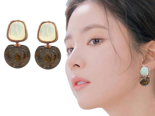 Moon Spacer Crystal Earring
