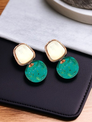 Turquoise Spacer Crystal Earrings