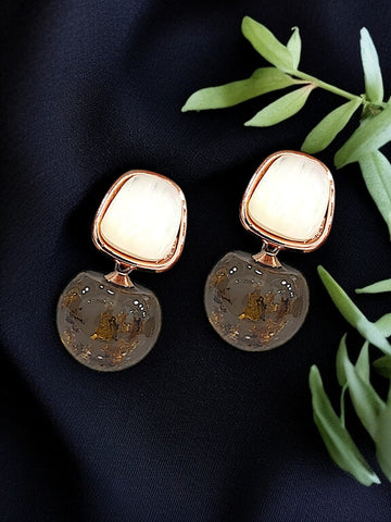 Moon Spacer Crystal Earring
