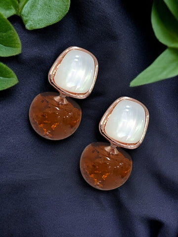 Rock Spacer Crystal Earring.