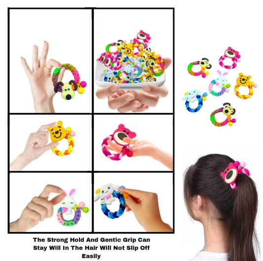Colorful Braided Animal Hair Ties