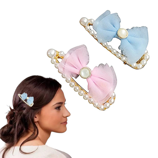 Bowknot Pearl Hair Clip