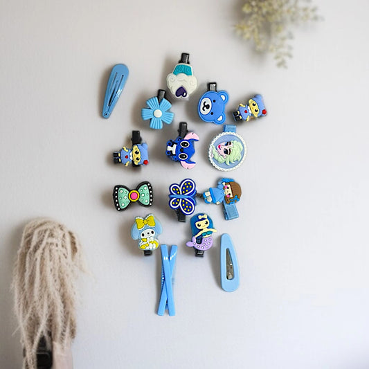 Adorable Character Hair Clips Set.