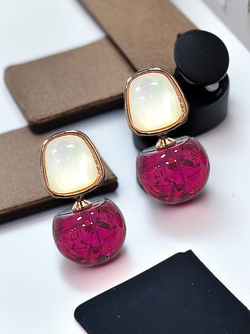 Cherry Spacer Crystal Earrings