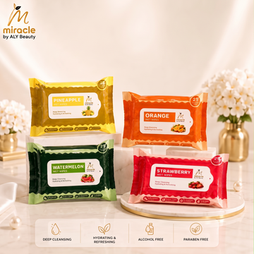 Fruit Wipes by Miracle by ALY Beauty ( Pack Of 4 )