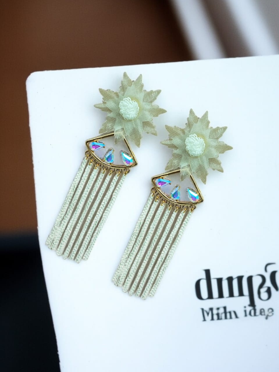 Floral Tassel Drop Earrings