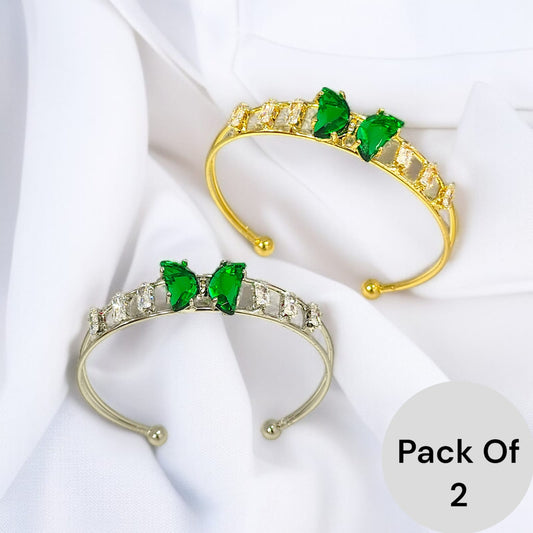 Green Butterfly Crown Cuff Kada