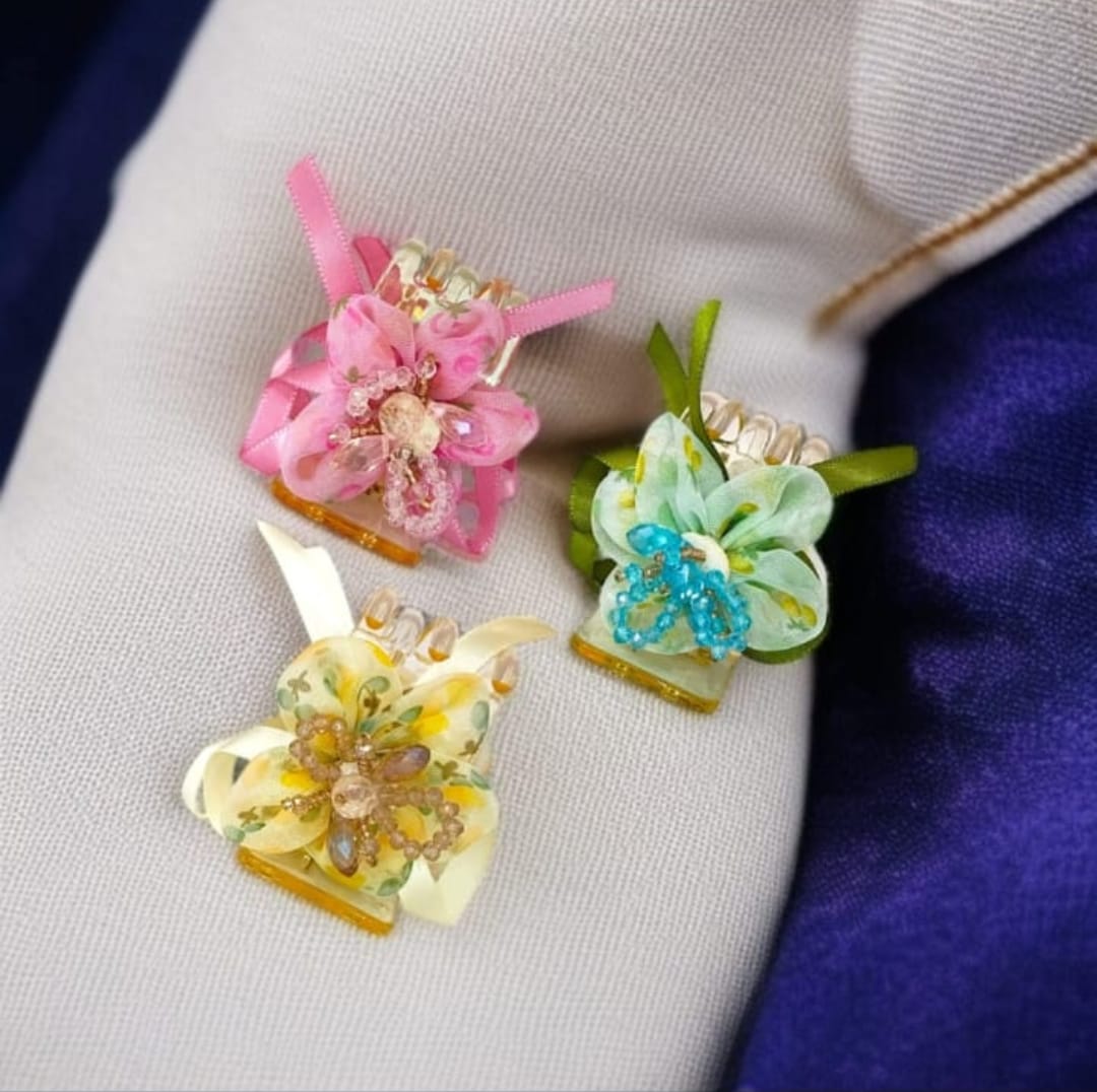 Ribbon Crystal Claw-clips