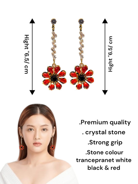 Floral Red Crystal Drop