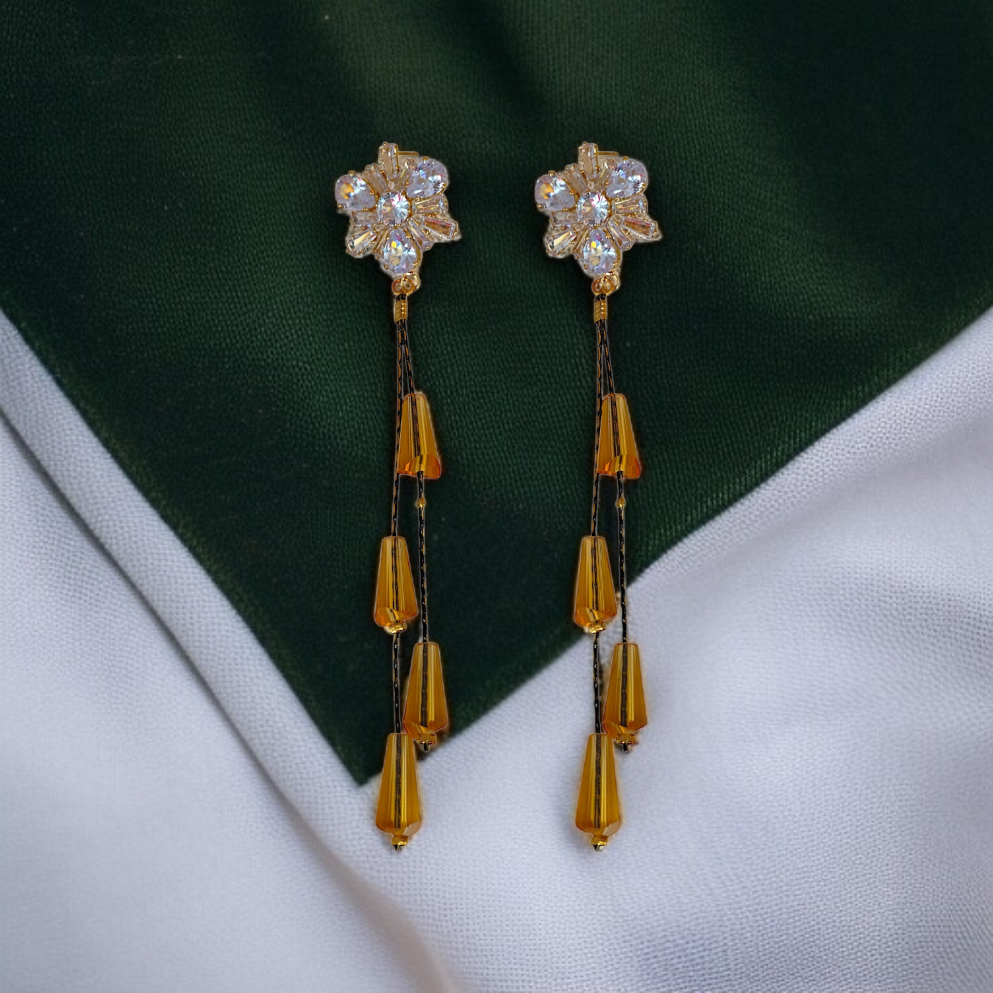 Dazzling drops of golden elegance."