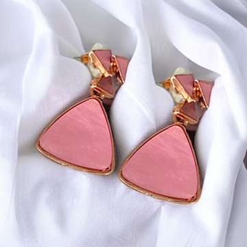 Trendy Pink Geometric Drop Earrings for Women