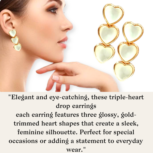 Golden Heart Cascade Earrings