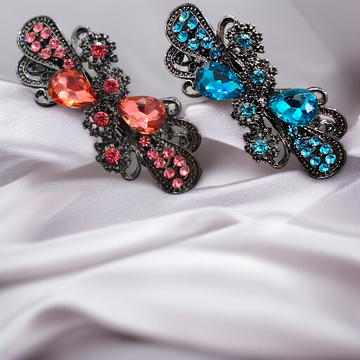 Twilight Bloom Gemstone Clips