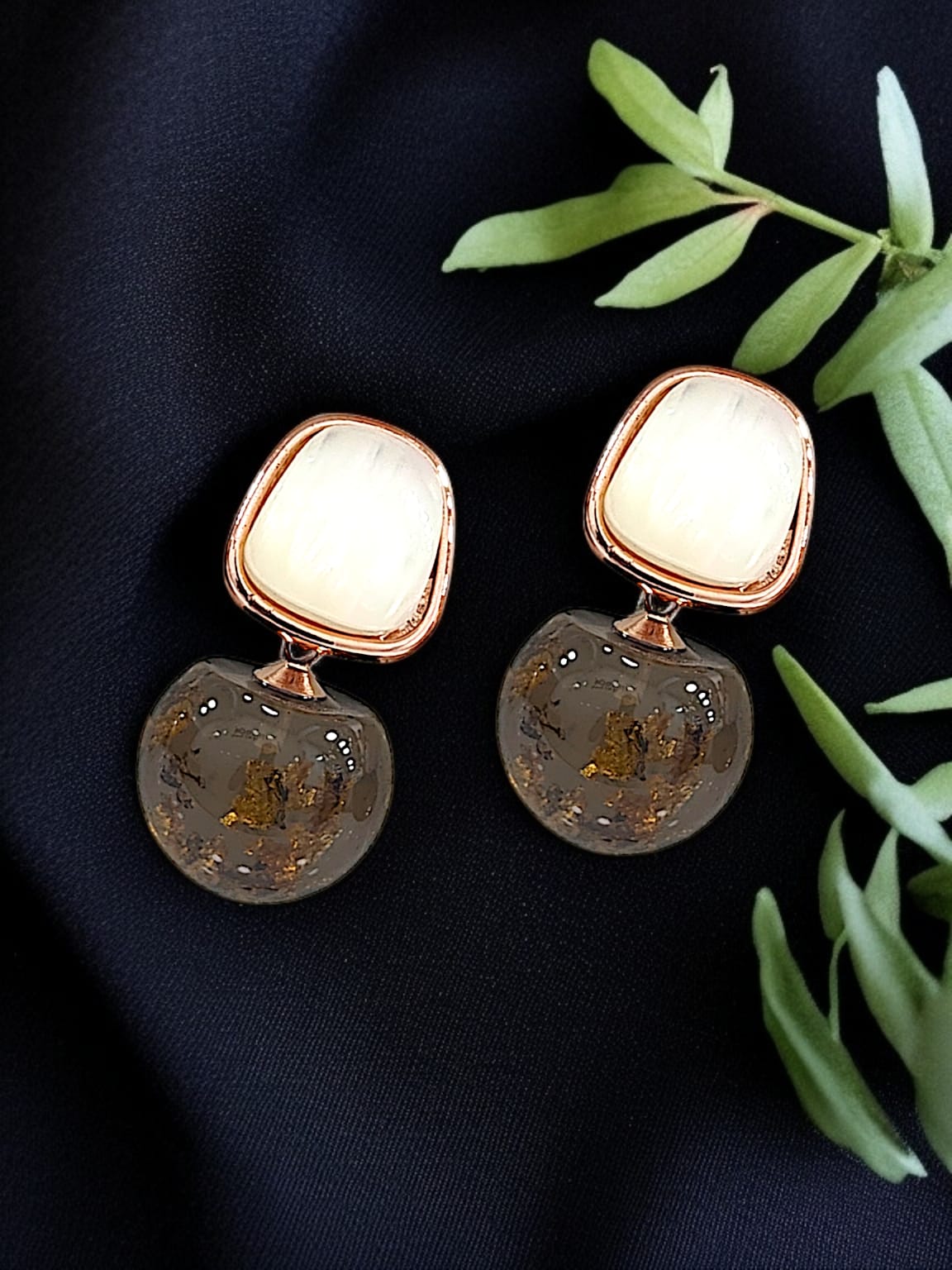 Moon Spacer Crystal Earring