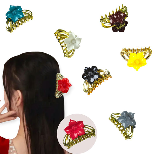 Effortless Style Flower Claw Clips