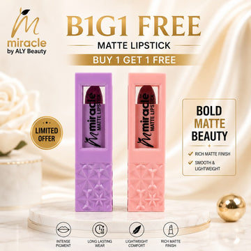 Matte Lipstick By Miracle by Aly Beauty ( Buy 1 Get 1 Free )
