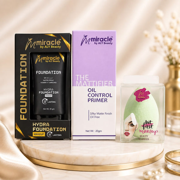 Buy Foundation Get Primer and Blender Free by Miracle by ALY Beauty