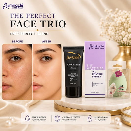 Buy Foundation Get Primer and Blender Free by Miracle by ALY Beauty