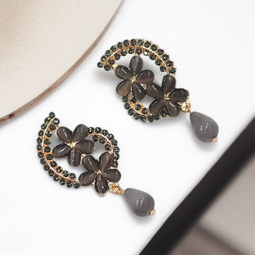 Elegant Black Floral Drop