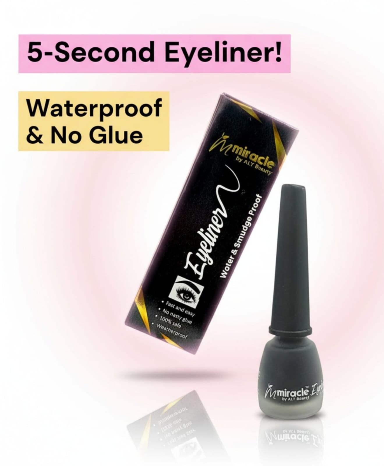 Miracle by ALY Eyeliner 6.8 ml – Waterproof, Fast-Dry, Smudge-Proof & Safe Lash Glue