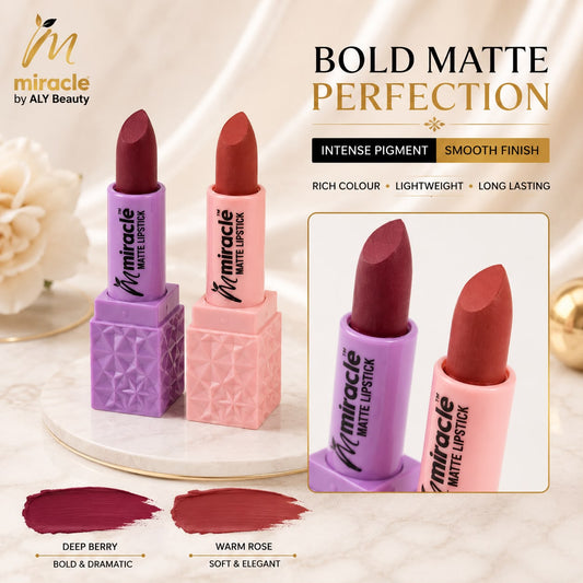 Matte Lipstick By Miracle by Aly Beauty ( Buy 1 Get 1 Free )